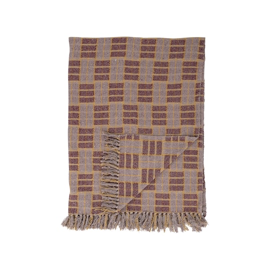 Woven Recycled Cotton Blend Throw with Fringe